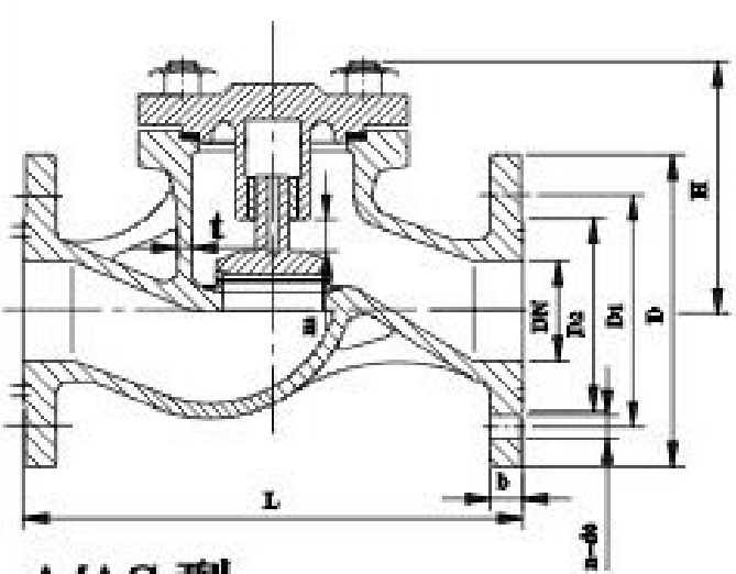 Drawing of GB T586 Marine Cast Steel Flanged Check Valve Type A AS.png Drawing of GB T586 Marine Cast Steel Flanged Check Valve Type A AS.png